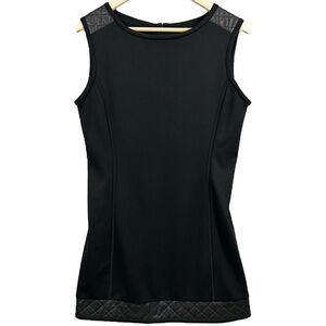 RD Style Sleeveless Dress Faux Leather Quilted Accents Tunic Size Large